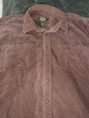 Cabela's Mens Corduroy Button-Up Shirt in Brown Size Large